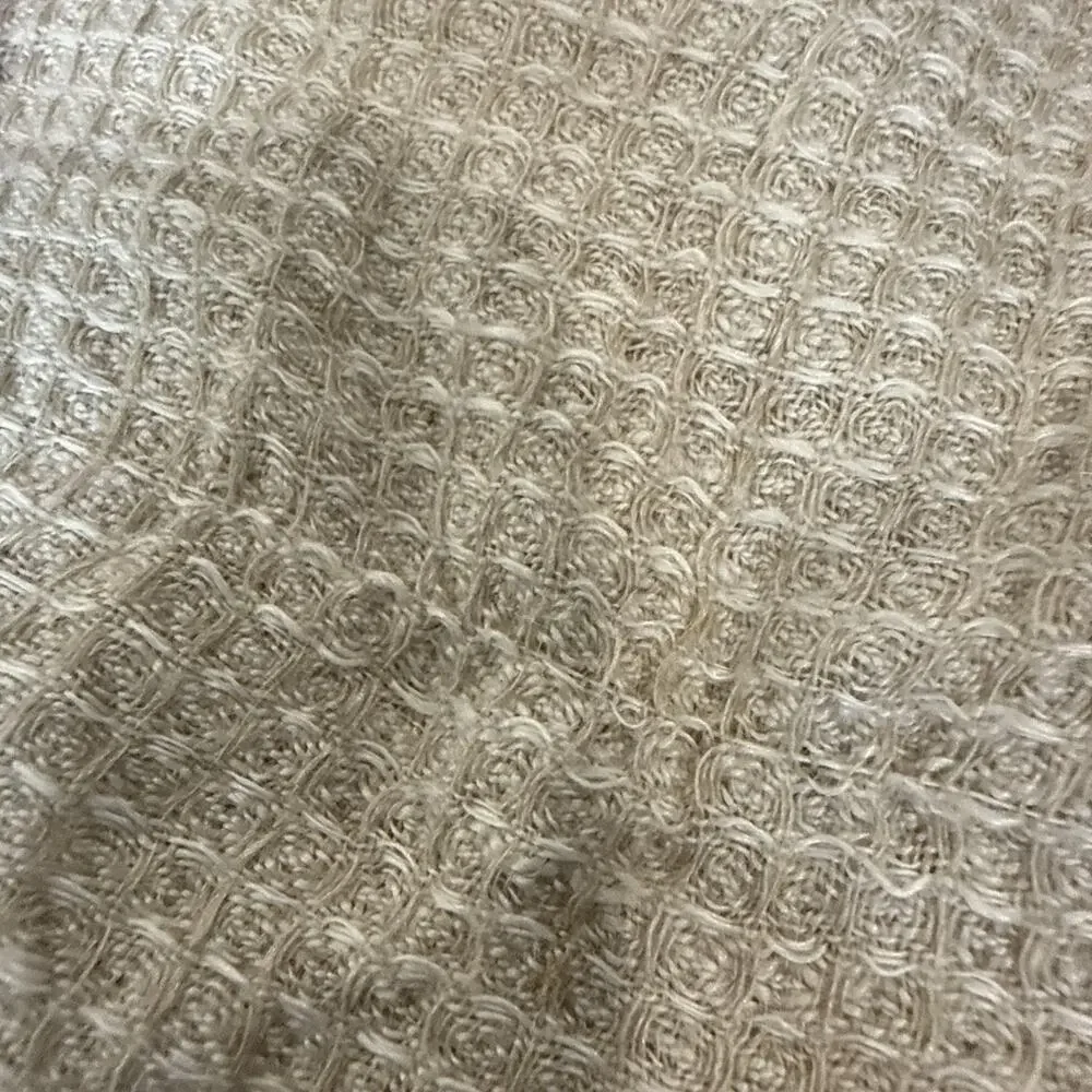 Lot Of 2 West Elm European Flax Linen Mini Waffle Sham Natural Standard 26 X 26”